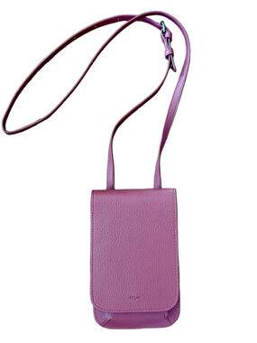 Pebbled Crossbody Phone Bag in Dusty Mauve